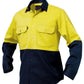 KingGee Mens Long Sleeve Spliced Open Front Drill Shirt - K54015