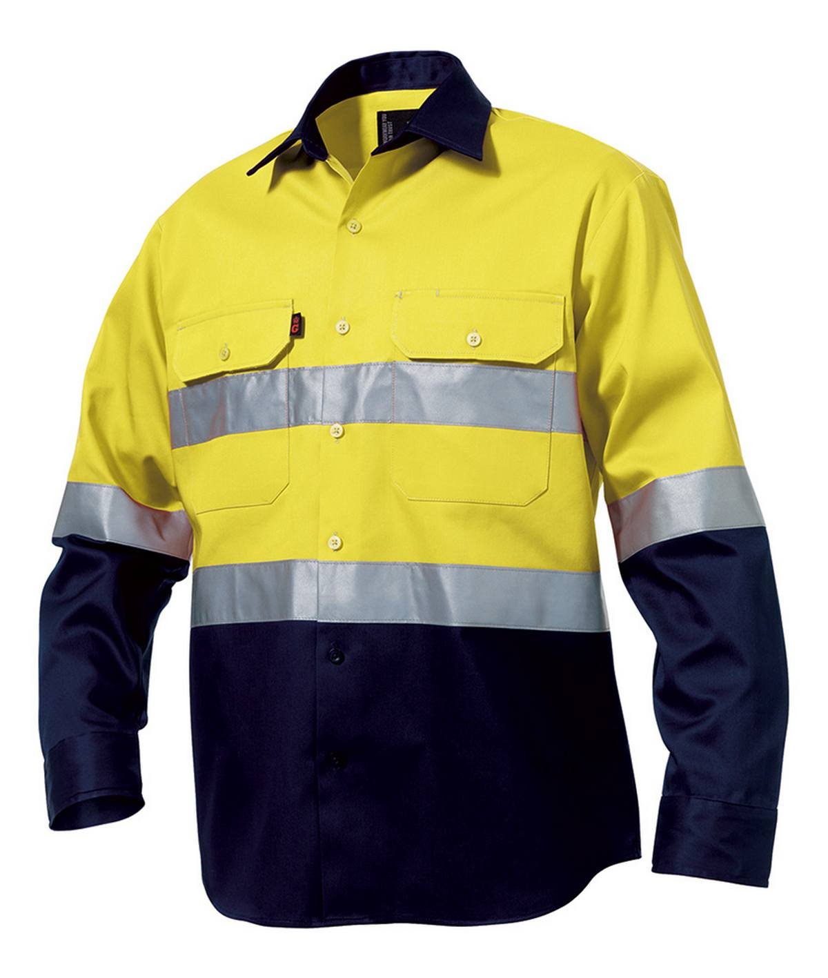 KingGee Mens Reflective Spliced Drill Shirt Long Sleeve - K54315
