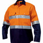 KingGee Mens Reflective Closed Front Spliced Drill Shirt Long Sleeve - K54325