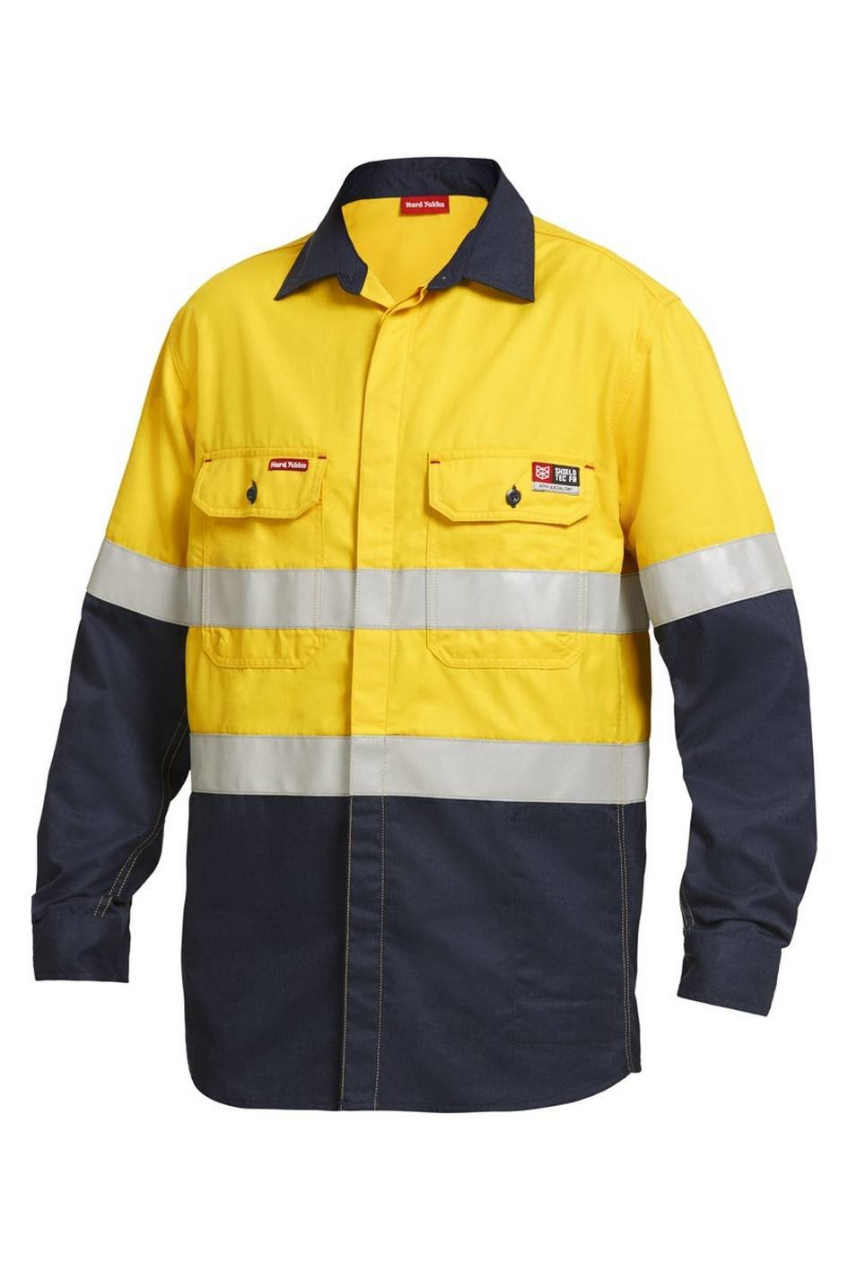 KingGee Shieldtec FR Hi-Visibility Two Tone Open Front Long Sleeve Shirt With FR Tape - Y04350