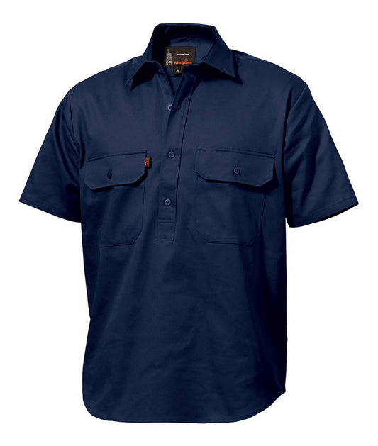 KingGee Mens Closed Front Drill Shirt Short Sleeve - K04060