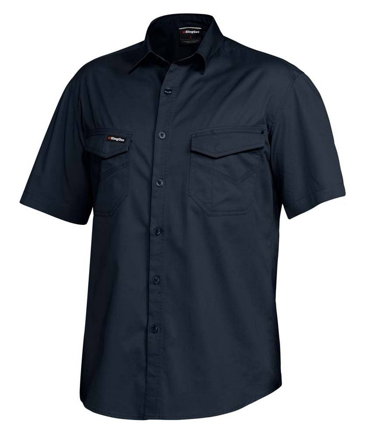 KingGee Mens Tradies Slim Shirt Short Sleeve - K14355