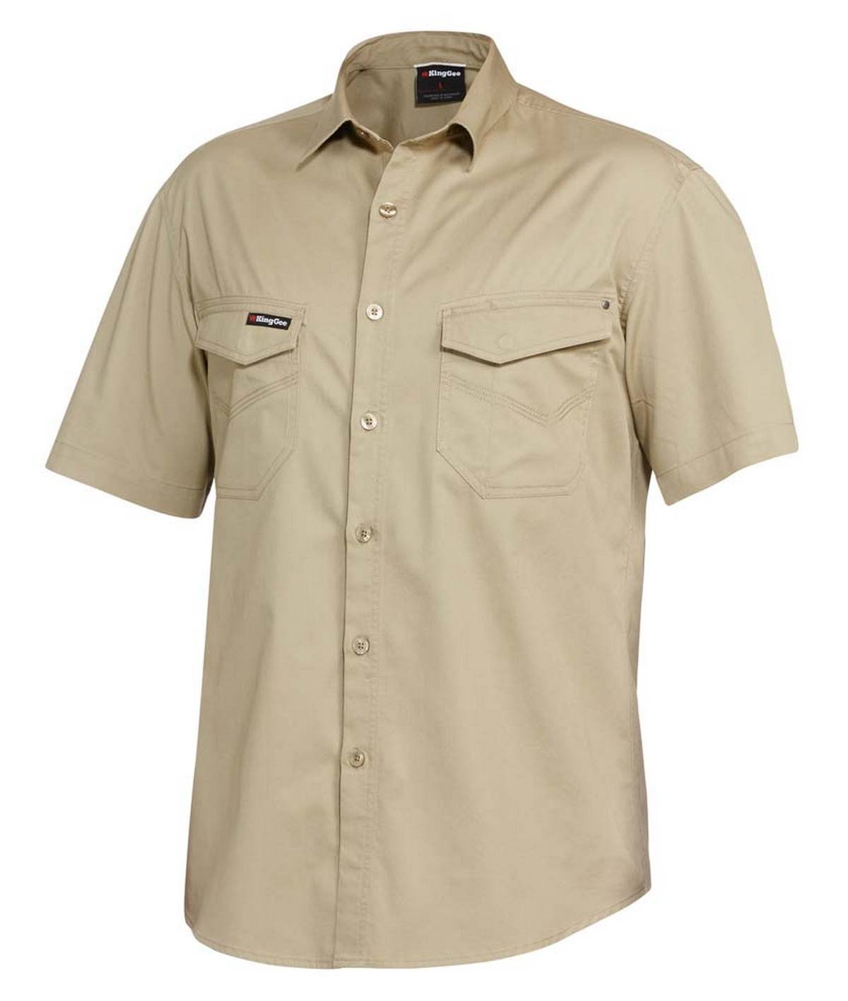 KingGee Mens Tradies Slim Shirt Short Sleeve - K14355