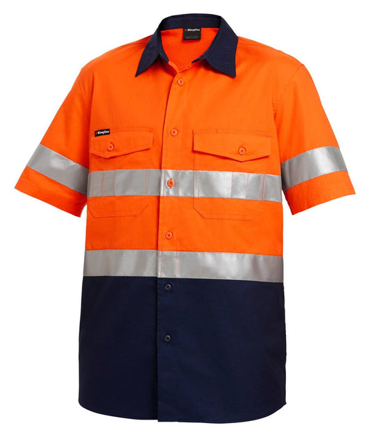 KingGee Mens Workcool2 Reflective Spliced Shirt Short Sleeve - K54885