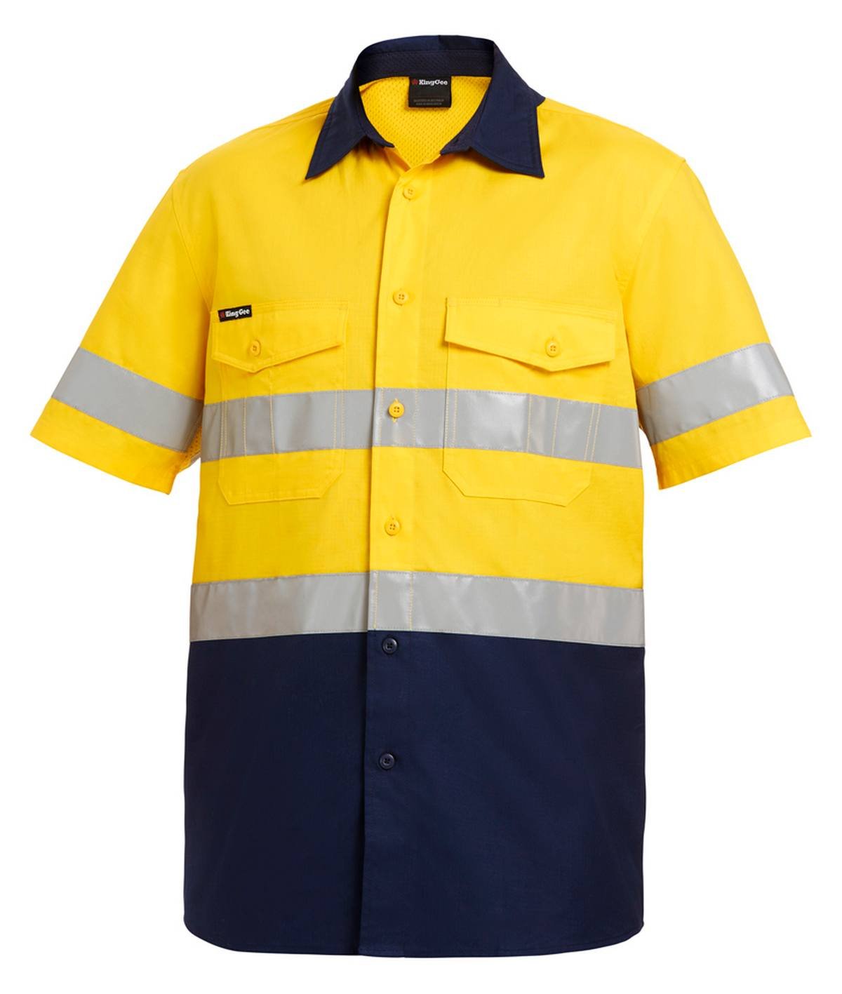 KingGee Mens Workcool2 Reflective Spliced Shirt Short Sleeve - K54885