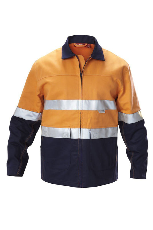Hard Yakka Foundations Hi-Visibility Two Tone Cotton Drill Jacket With Tape - Y06545