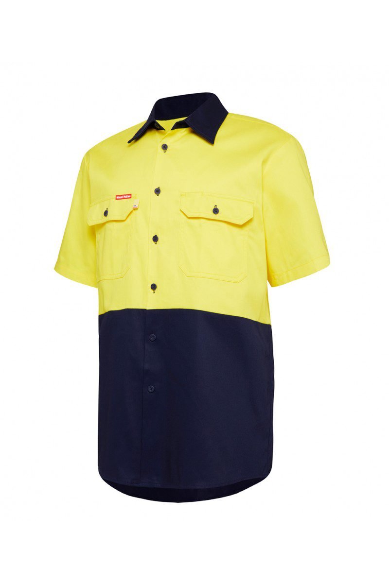 Hard Yakka S/Sl L/Weight Drill 2 Tone Ventilated Shirt - Y04620