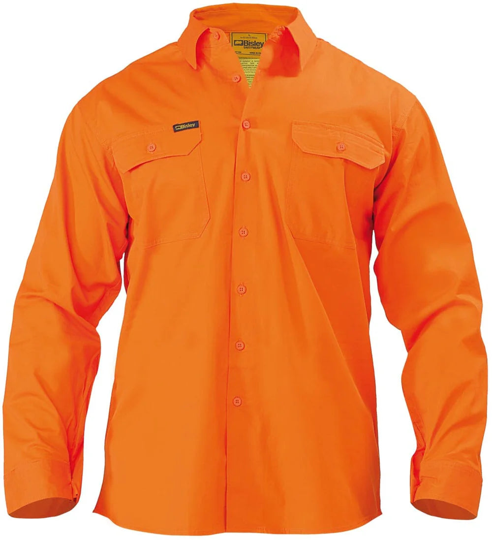 Bisley BS6894 Mens Cool Lightweight Gusset Cuff HiVis L/S Shirt