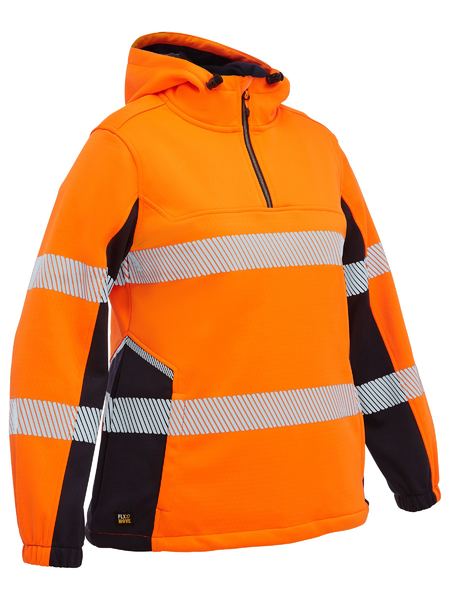 BKL6571T - Women's Flx & Move™ Hi Vis Taped Liquid Repellent Fleece Hoodie - Bisley
