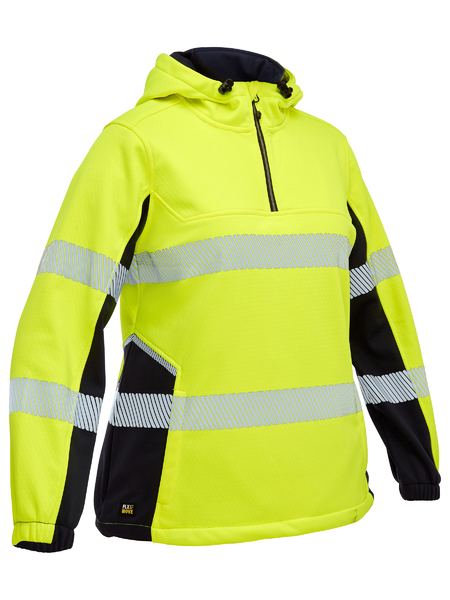 BKL6571T - Women's Flx & Move™ Hi Vis Taped Liquid Repellent Fleece Hoodie - Bisley