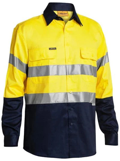 Bisley BT6456 Two Tone HiVis 3M Reflective Tape L/S Shirt