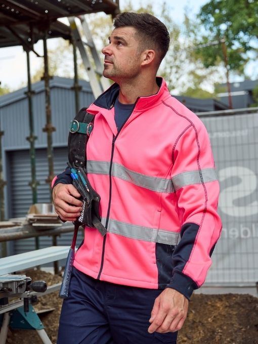 Bisley Mens Taped Hi Vis Zip Front Fleece (BK6611T)