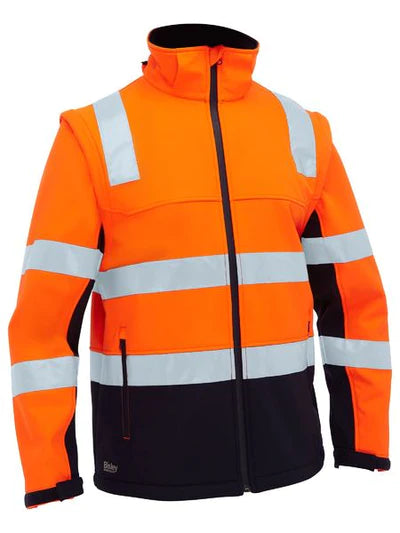 BJ6078T - Taped Two Tone Hi Vis 3 in 1 Soft Shell Jacket - Bisley