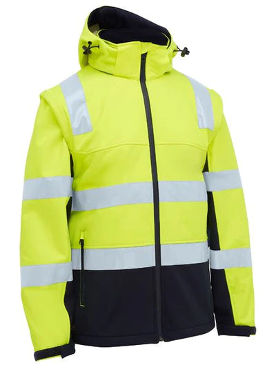 BJ6078T - Taped Two Tone Hi Vis 3 in 1 Soft Shell Jacket - Bisley