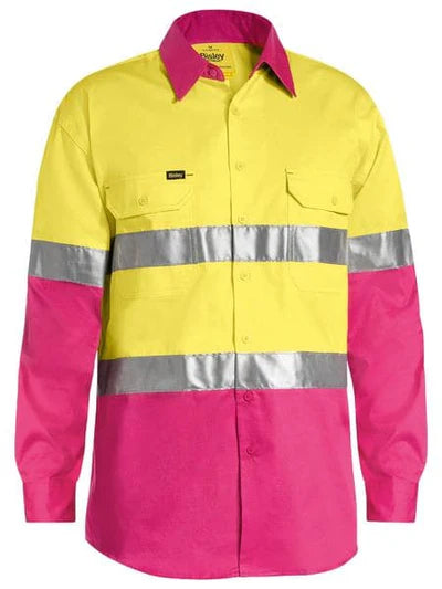 Bisley BS6696T Mens Taped Cool L/S HiVis Shirt