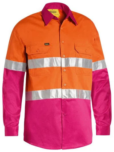 Bisley BS6696T Mens Taped Cool L/S HiVis Shirt