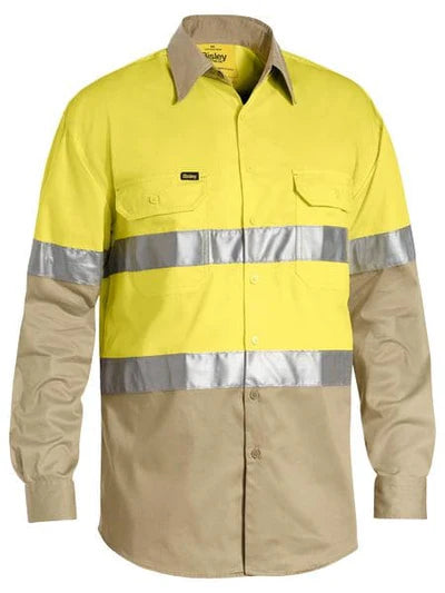 Bisley BS6696T Mens Taped Cool L/S HiVis Shirt