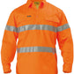 Bisley BTC6482 HiVis 3M Reflective Tape Closed Front Mens Drill L/S Shirt