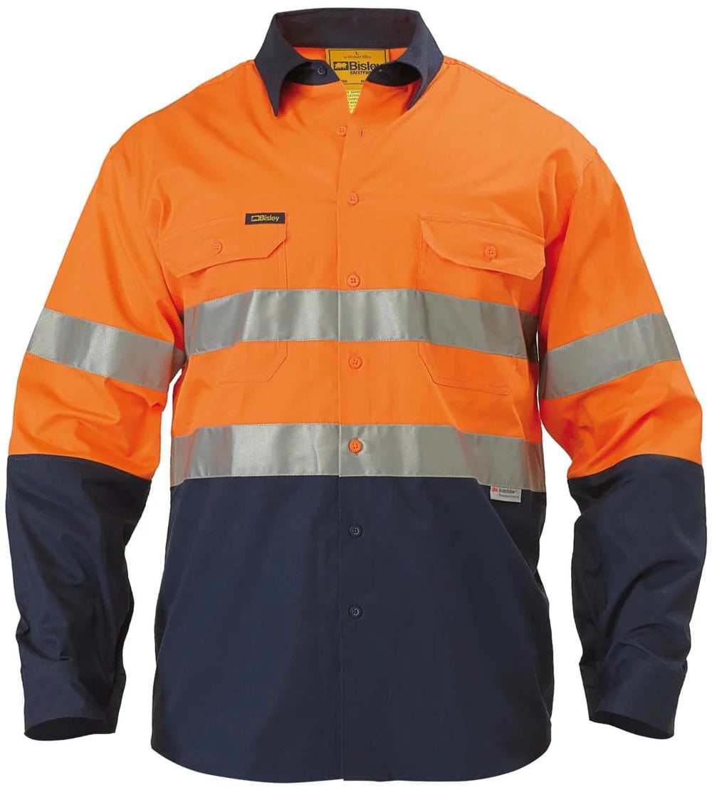 Bisley BS6896 Mens L/S Taped Hi Vis Cool Lightweight Shirt