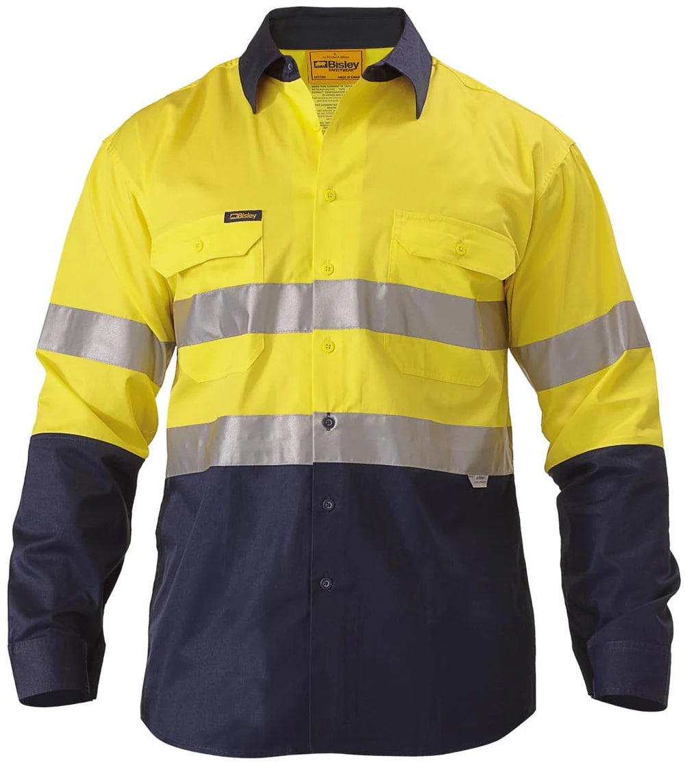 Bisley BS6896 Mens L/S Taped Hi Vis Cool Lightweight Shirt