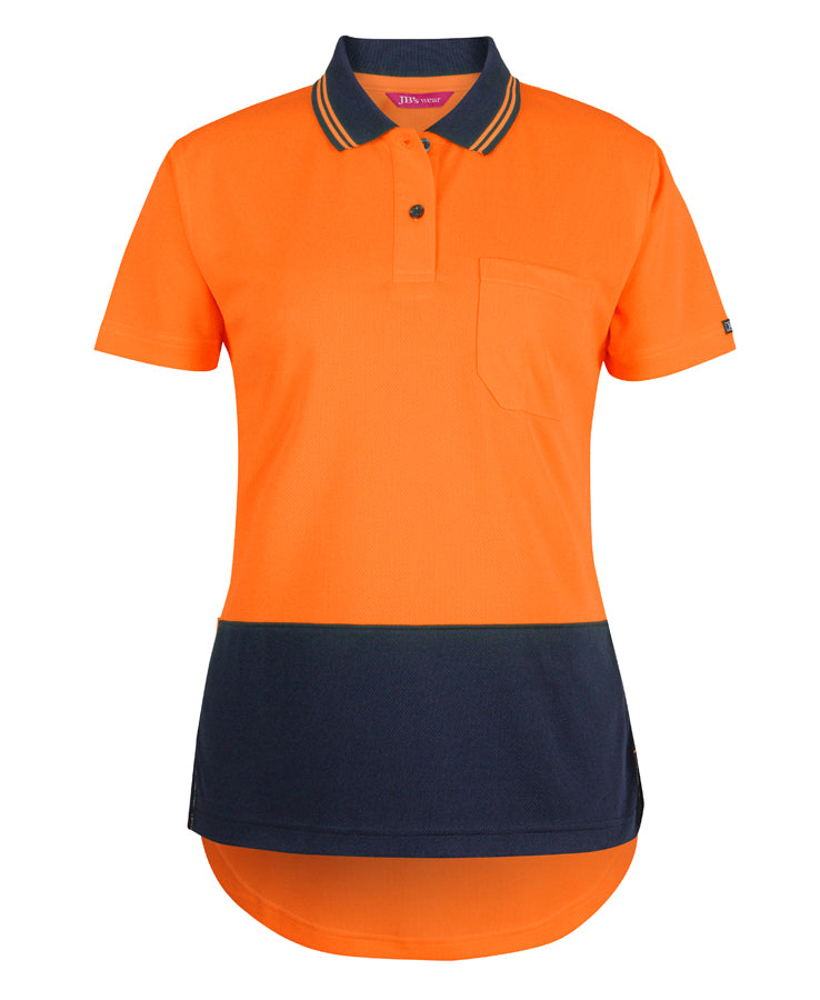 6HDS1 - JB's Ladies Hi Vis S/S Drop Tail Polo - JB's Wear