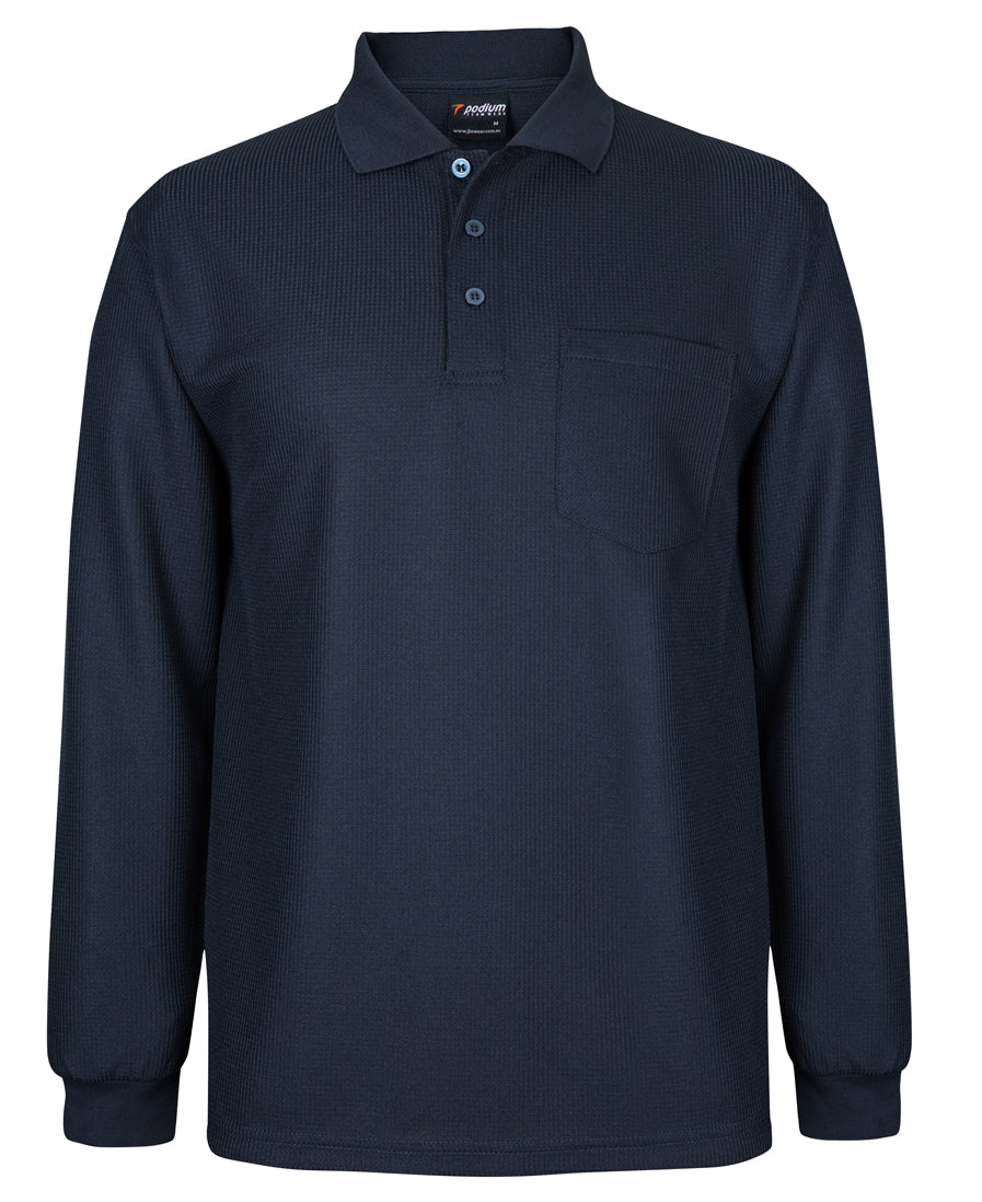 Podium L/SWaffle Pocket Polo - 7WPL