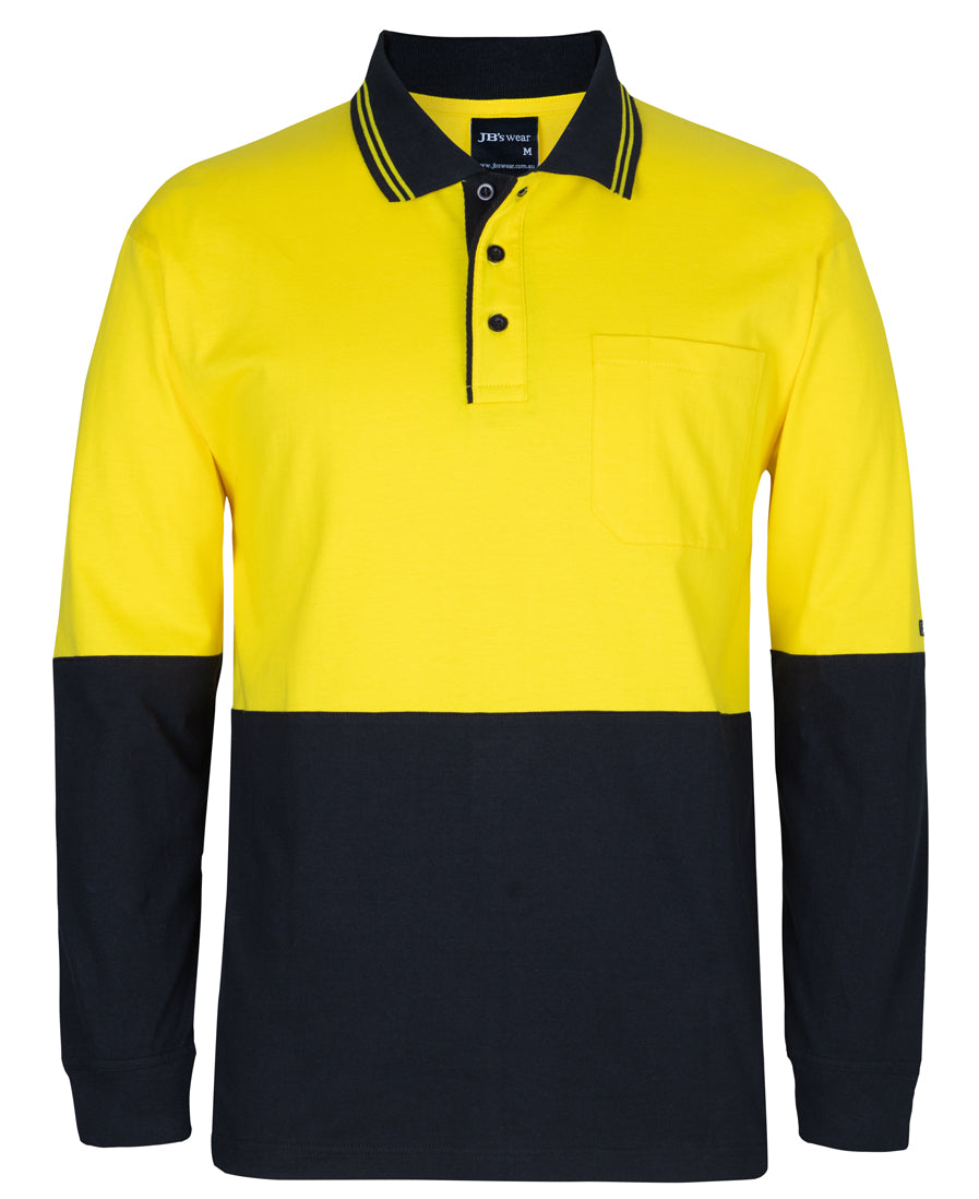 JB's Hi Vis L/S Cotton Polo - 6CPHL
