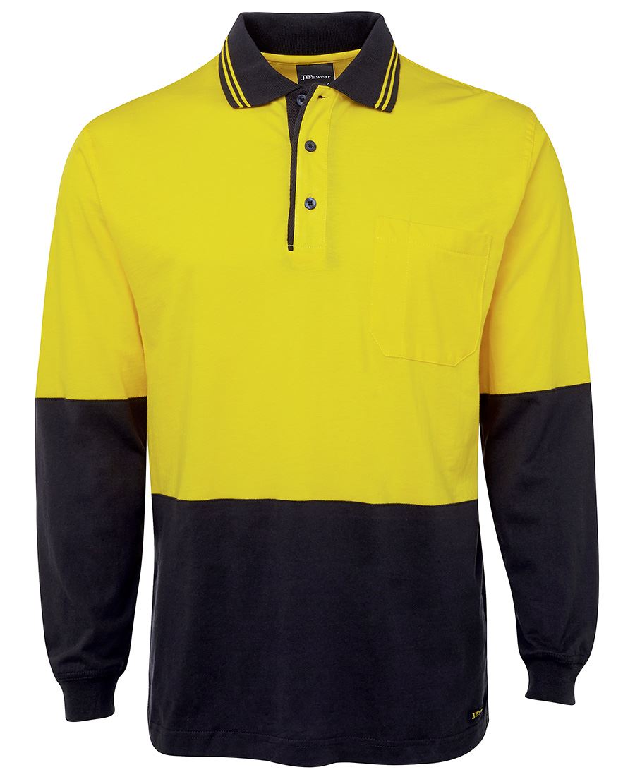 JB's Hi Vis L/S Cotton Polo - 6CPHL
