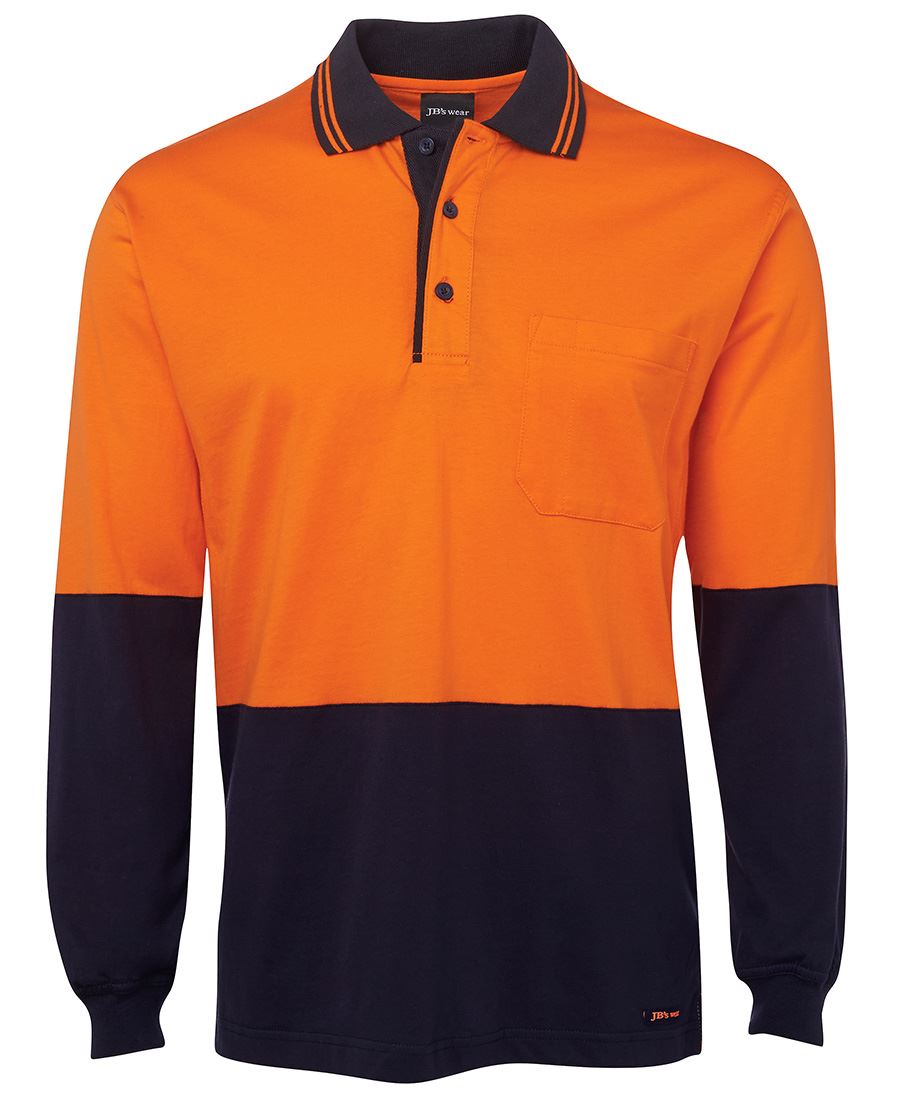 JB's Hi Vis L/S Cotton Polo - 6CPHL