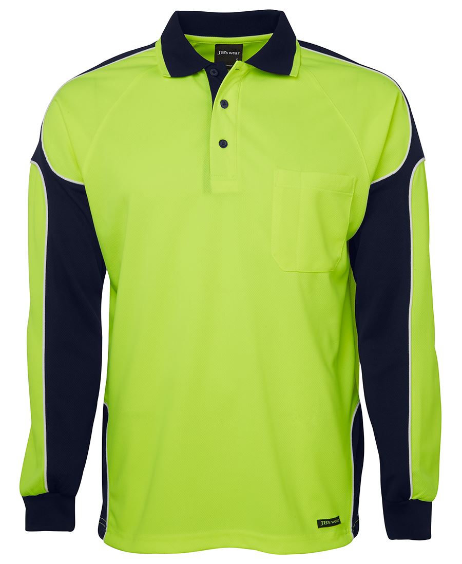 JB's Hi Vis L/s Arm Panel Polo - 6AP4L