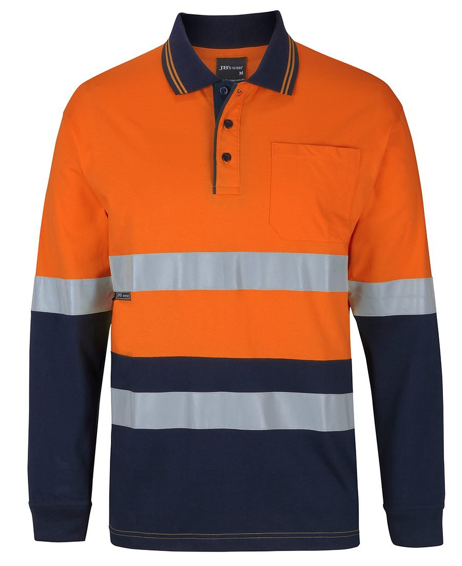 JB's Hi Vis (D+N) L/S Cotton Polo - 6DCPL