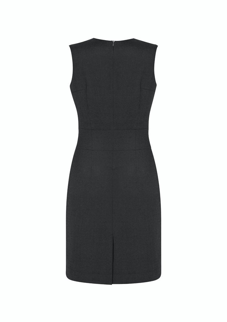 Back view of Womens Cool Stretch Sleeveless V-Neck Dress      sold by Kings Workwear www.kingsworkwear.com.au