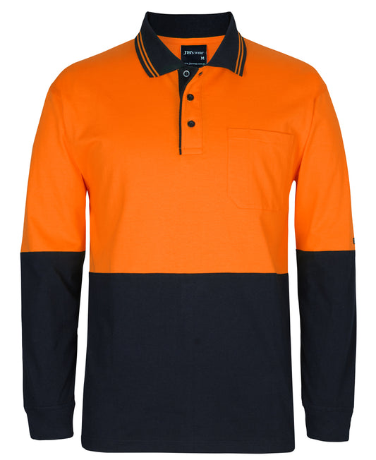 JB's Hi Vis L/S Cotton Polo - 6CPHL