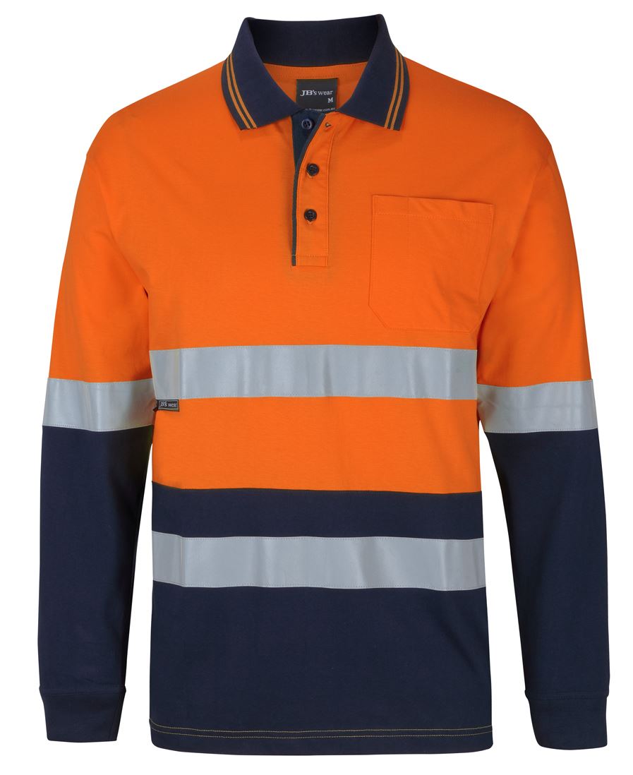 JB's Hi Vis (D+N) L/S Cotton Polo - 6DCPL