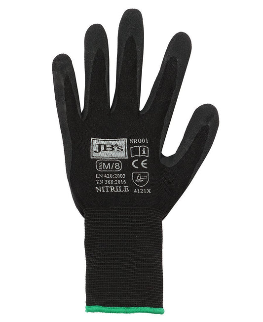 JB's Black Nitrile Breathable Glove (12 Pack) - 8R001
