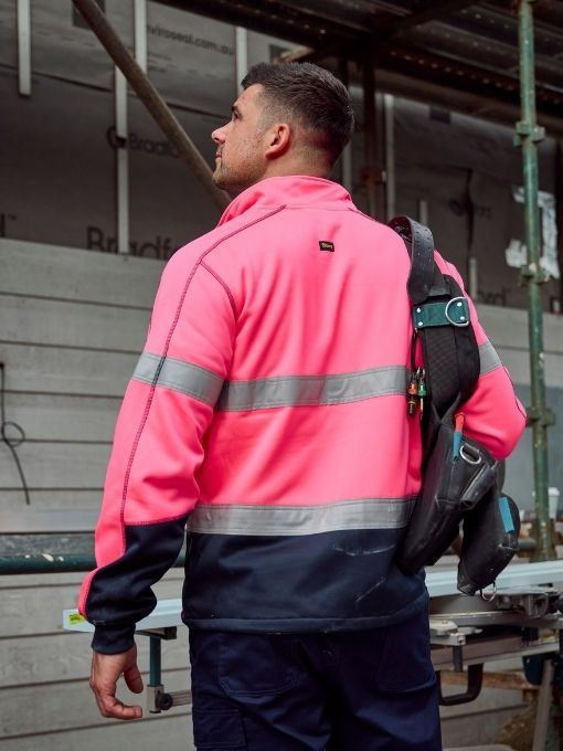 Bisley Mens Taped Hi Vis Zip Front Fleece (BK6611T)