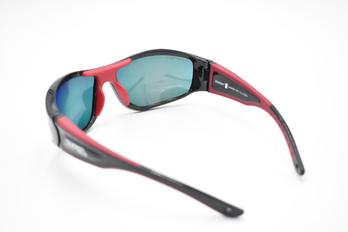 Iceberg 747-A1-PGWM Glass Aluminium Black with Red frame and Grey lens