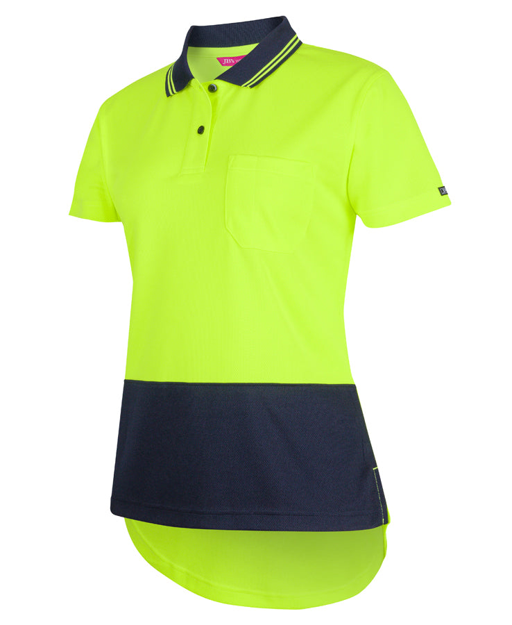 6HDS1 - JB's Ladies Hi Vis S/S Drop Tail Polo - JB's Wear