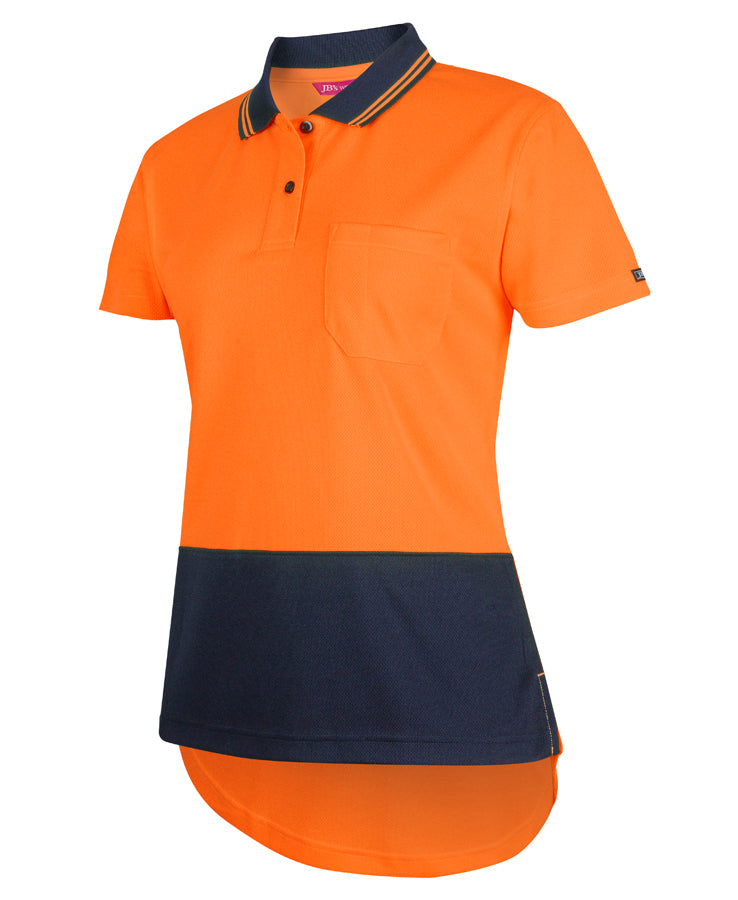 6HDS1 - JB's Ladies Hi Vis S/S Drop Tail Polo - JB's Wear