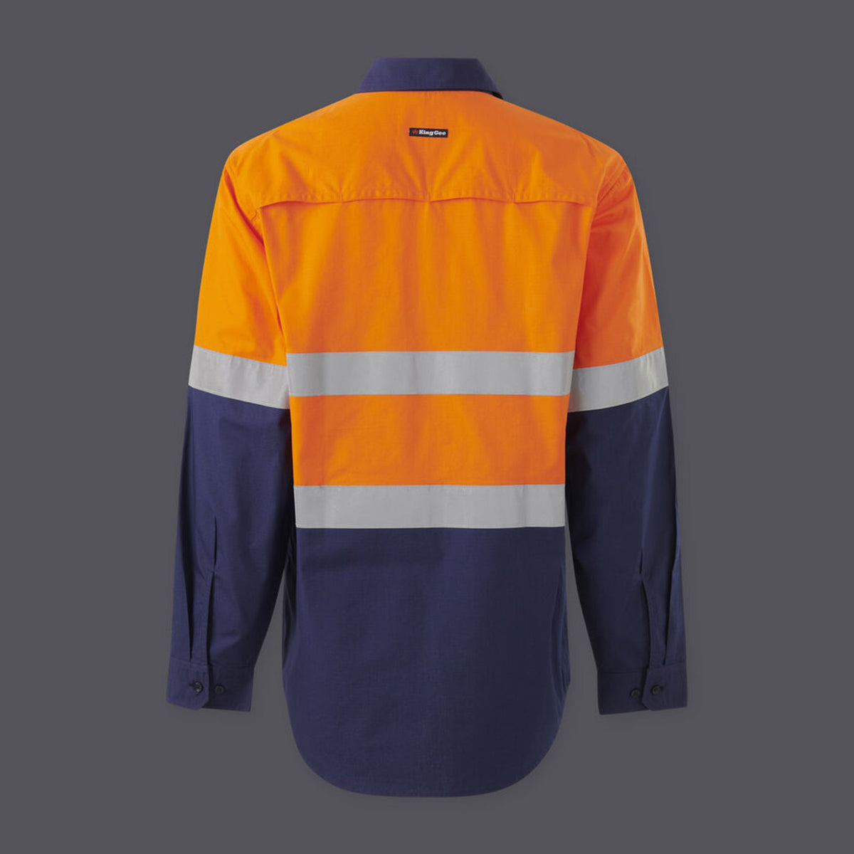 KingGee Mens Workcool Vented Closed Front Spliced Shirt Taped Long Sleeve - K54914