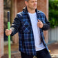 Bisley - Contrast Check Hooded Shirt- BJ6708