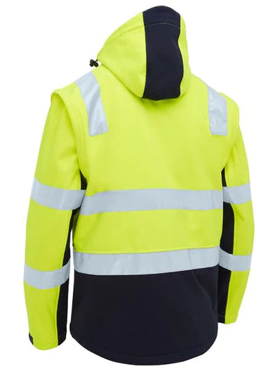 BJ6078T - Taped Two Tone Hi Vis 3 in 1 Soft Shell Jacket - Bisley