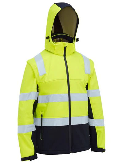 BJ6078T - Taped Two Tone Hi Vis 3 in 1 Soft Shell Jacket - Bisley