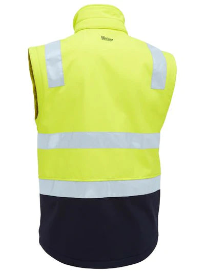 BJ6078T - Taped Two Tone Hi Vis 3 in 1 Soft Shell Jacket - Bisley
