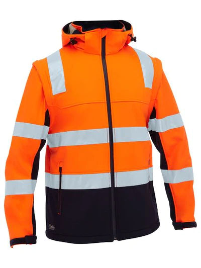 BJ6078T - Taped Two Tone Hi Vis 3 in 1 Soft Shell Jacket - Bisley