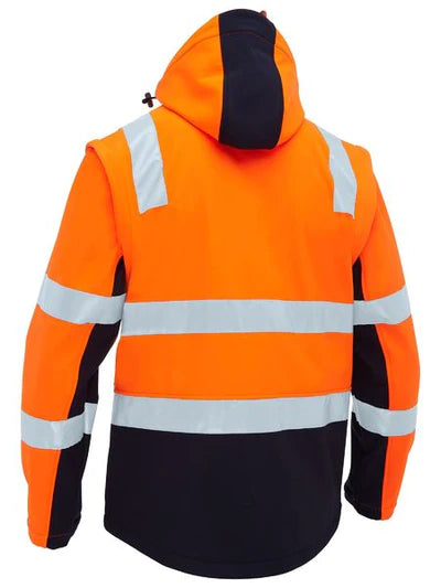 BJ6078T - Taped Two Tone Hi Vis 3 in 1 Soft Shell Jacket - Bisley