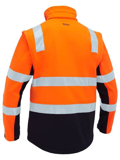 BJ6078T - Taped Two Tone Hi Vis 3 in 1 Soft Shell Jacket - Bisley